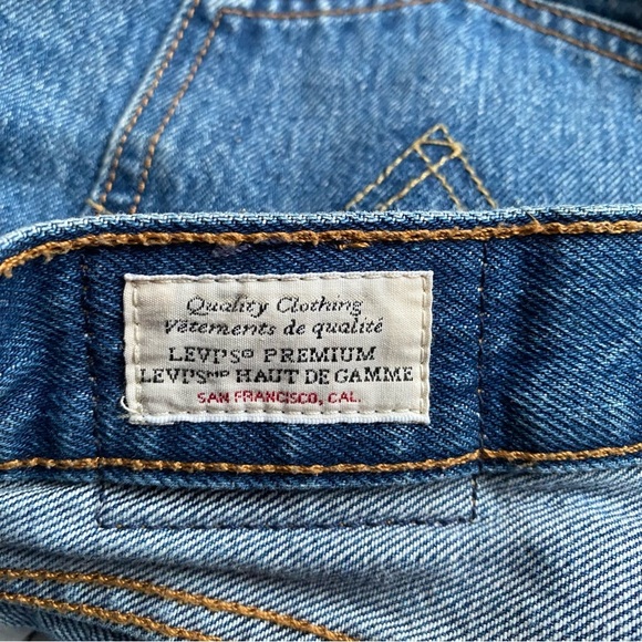 Levi’s Deconstructed vintage skirt size 28 100% cotton denim skirt button fly - Picture 13 of 13